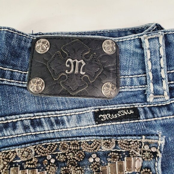 Miss Me Women's Jeans JP4656-6 Signature‎ JP9000B Boot Cut Bling Pockets Sz 29 - Picture 6 of 12